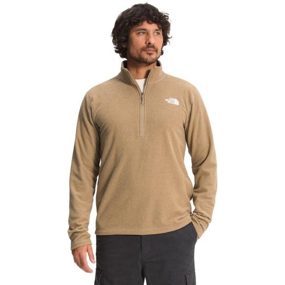 THE NORTH FACE TEXTURED CAP ROCK 1/4 ZIP FLEECE MEN'S SMALL NEW TAN - Picture 1 of 3